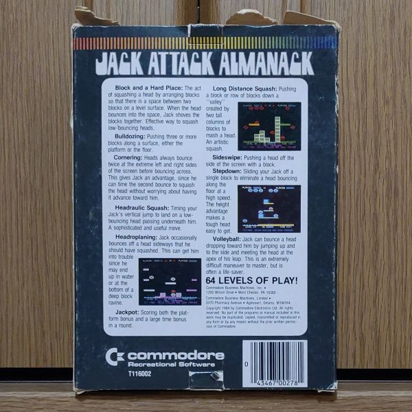 【箱説有・動作品・カートリッジ】JACK ATTACK COMMODORE 16・PLUS/4・116 コモドール_画像4