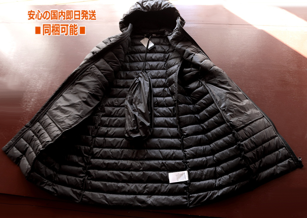 新品■ドイツesmara40黒 超軽量 コート L ◆レディース 中綿 フェイク-ダウン ロング ブラック 軽量 北欧 秋冬アウター フード 中綿コート_画像7