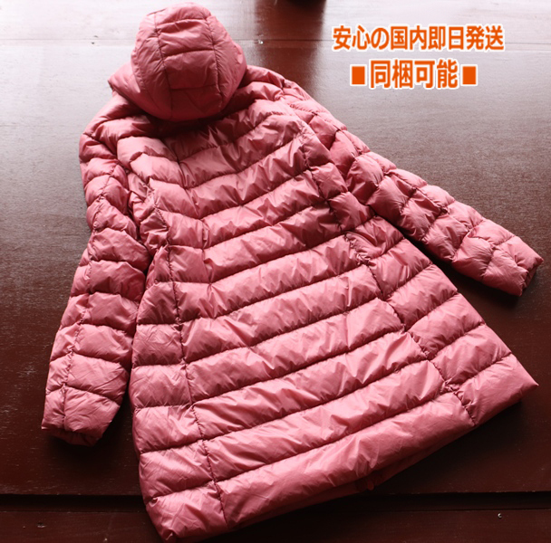 新品■LAUREN GIL② レディース 超軽量 ダウンコート ピンク L◆レディース 春まで使える 2wayフード脱着可能 ULTRA ライト ダウン コート_画像9