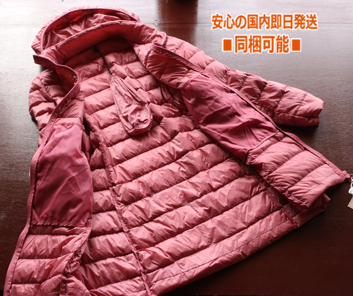 新品■LAUREN GIL② レディース 超軽量 ダウンコート ピンク L◆レディース 春まで使える 2wayフード脱着可能 ULTRA ライト ダウン コート_画像6