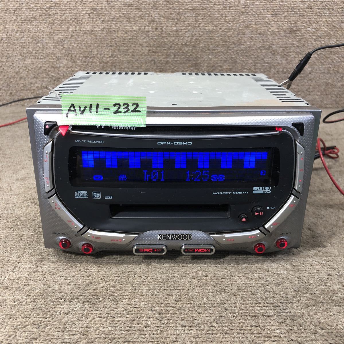 AV11-232 激安 カーステレオ KENWOOD DPX-05MD 40900814 CD MD FM/AM プレーヤー オーディオ 本体のみ 簡易動作確認済み 中古現状品_画像2