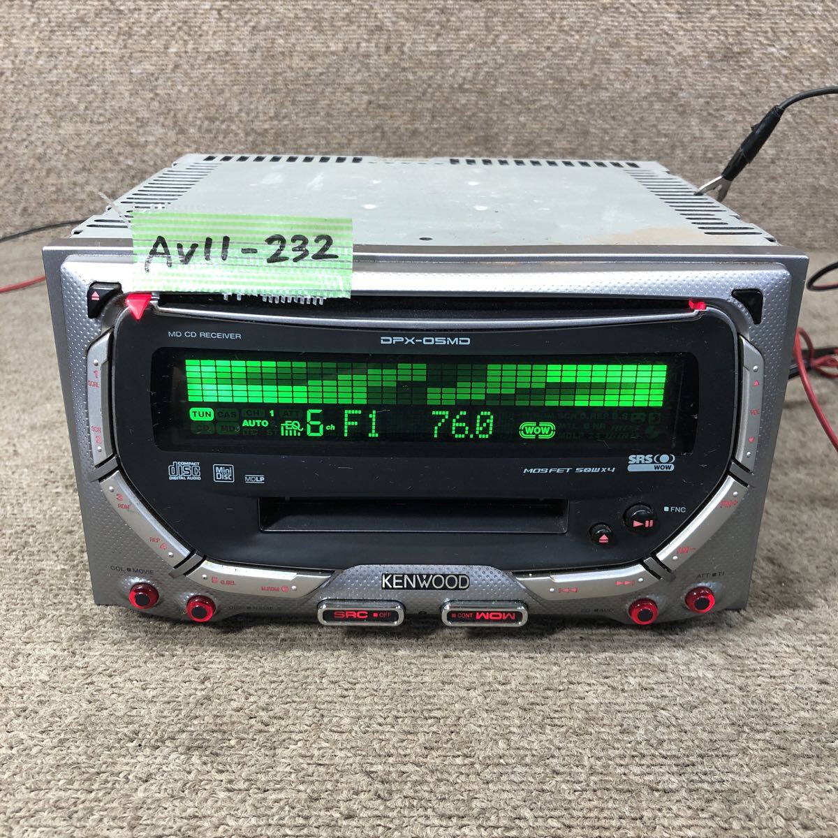AV11-232 激安 カーステレオ KENWOOD DPX-05MD 40900814 CD MD FM/AM プレーヤー オーディオ 本体のみ 簡易動作確認済み 中古現状品_画像3
