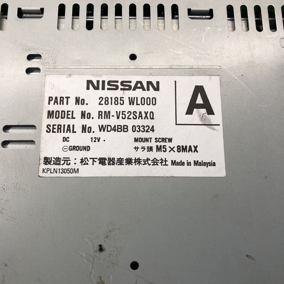 AV11-247 激安 カーステレオ NISSAN エルグランド 28185 WL000 RM-V52SAXQ PY430 CDプレーヤー FM/AM 本体のみ 簡易動作確認ok 中古現状品_画像3