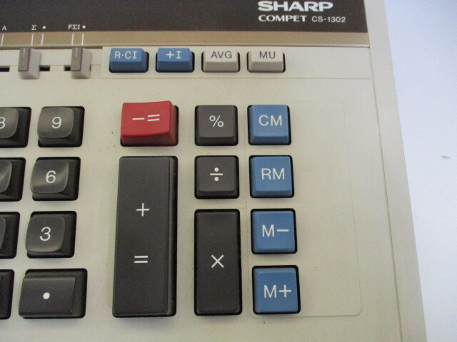 SHARP シャープ COMPET コンペット CS-1302 電卓 10桁 日本製 計算機 昭和レトロ 中古品 激安1円スタート_画像3