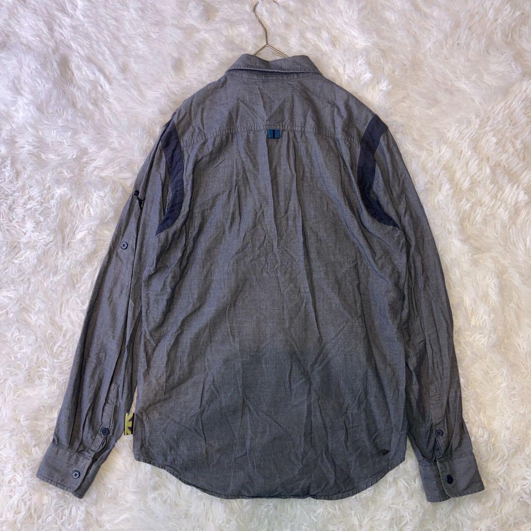 『プーマ』 (S) MINIコラボ長袖ボタンシャツ コットン ファスナーポケット_画像6