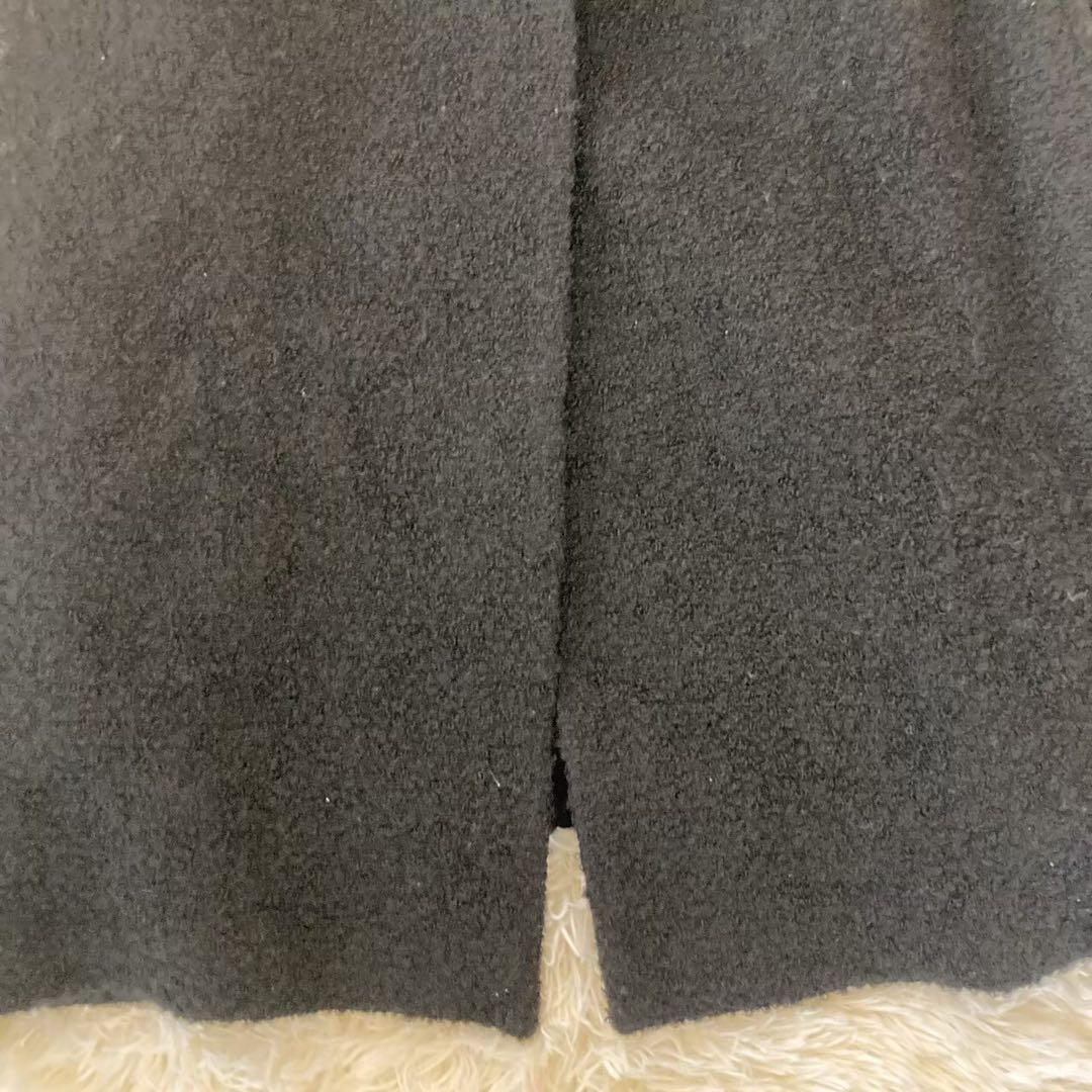 日本製 『ホコモモラ』 (40) ウールロングコート ウエストリボン モヘヤ混_画像4