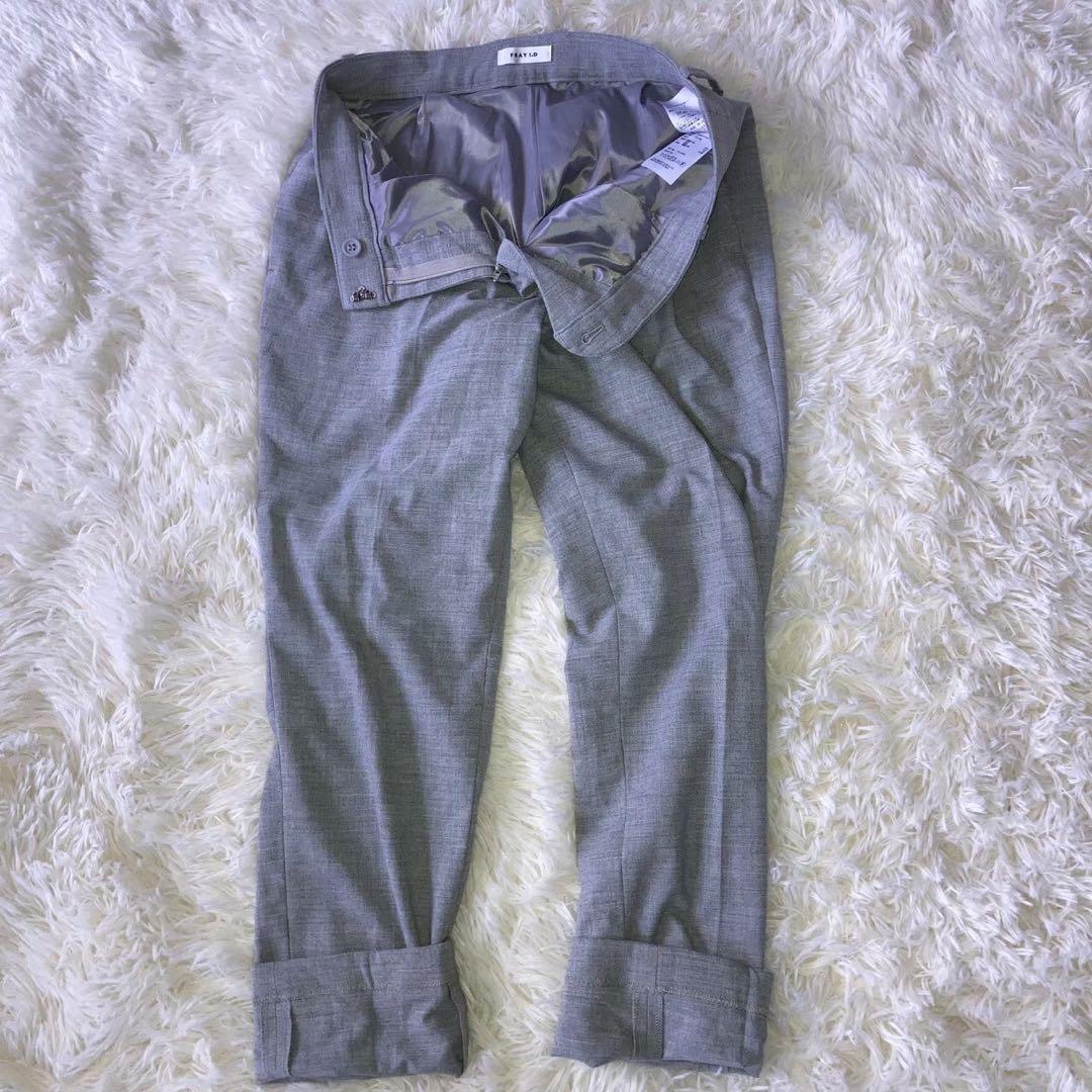 フレイアイディー (0) テーパードパンツ センタープレス レーヨン混 日本製_画像5