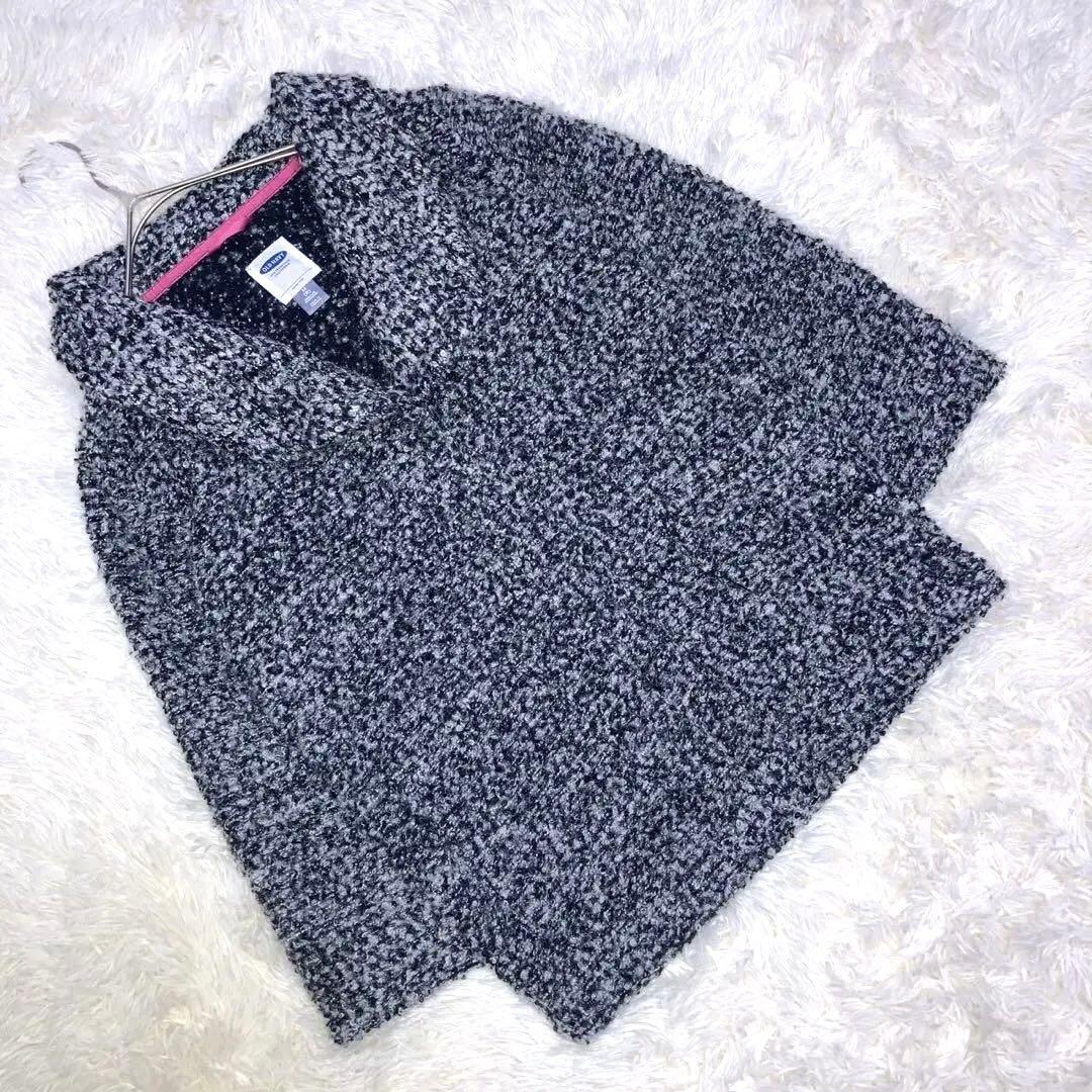 『オールドネイビー』 (M) ボリュームカラーコート ウール混 エレガント 上品_画像1