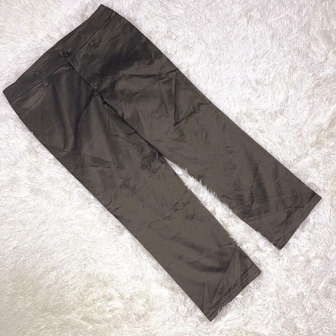 コムサデモード (13) カジュアルストレッチパンツ アンクル丈 光沢 日本製_画像1