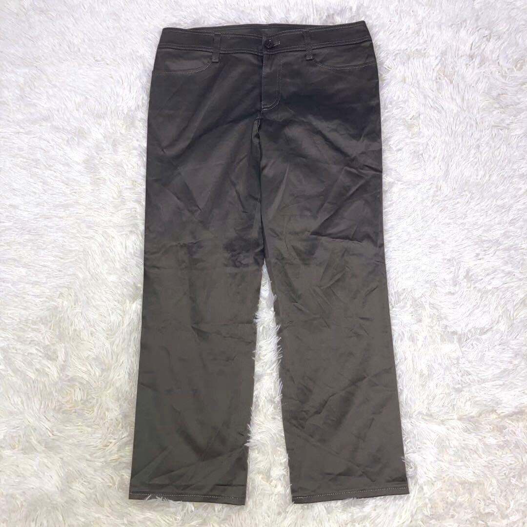 コムサデモード (13) カジュアルストレッチパンツ アンクル丈 光沢 日本製_画像2