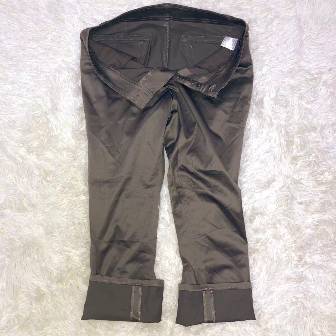 コムサデモード (13) カジュアルストレッチパンツ アンクル丈 光沢 日本製_画像5