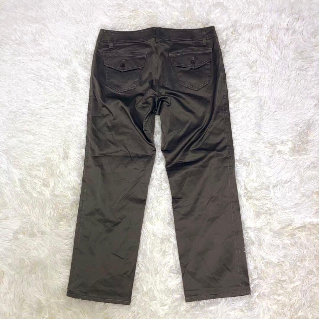 コムサデモード (13) カジュアルストレッチパンツ アンクル丈 光沢 日本製_画像6