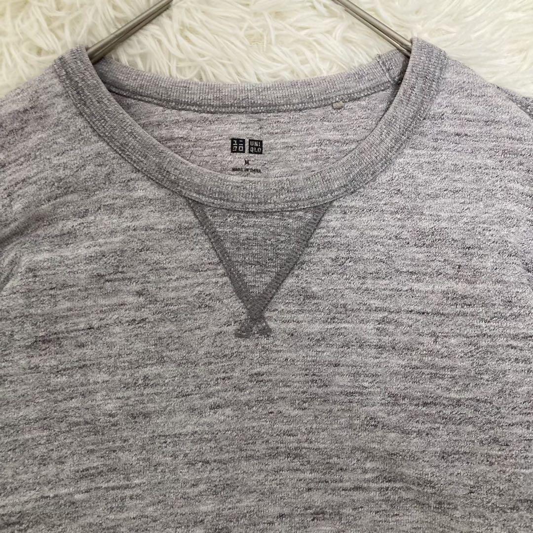 『ユニクロ』 (M) 長袖スウェットシャツ 裏パイル シンプル リラックス 無地_画像3
