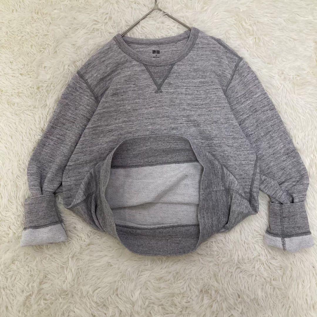 『ユニクロ』 (M) 長袖スウェットシャツ 裏パイル シンプル リラックス 無地_画像5