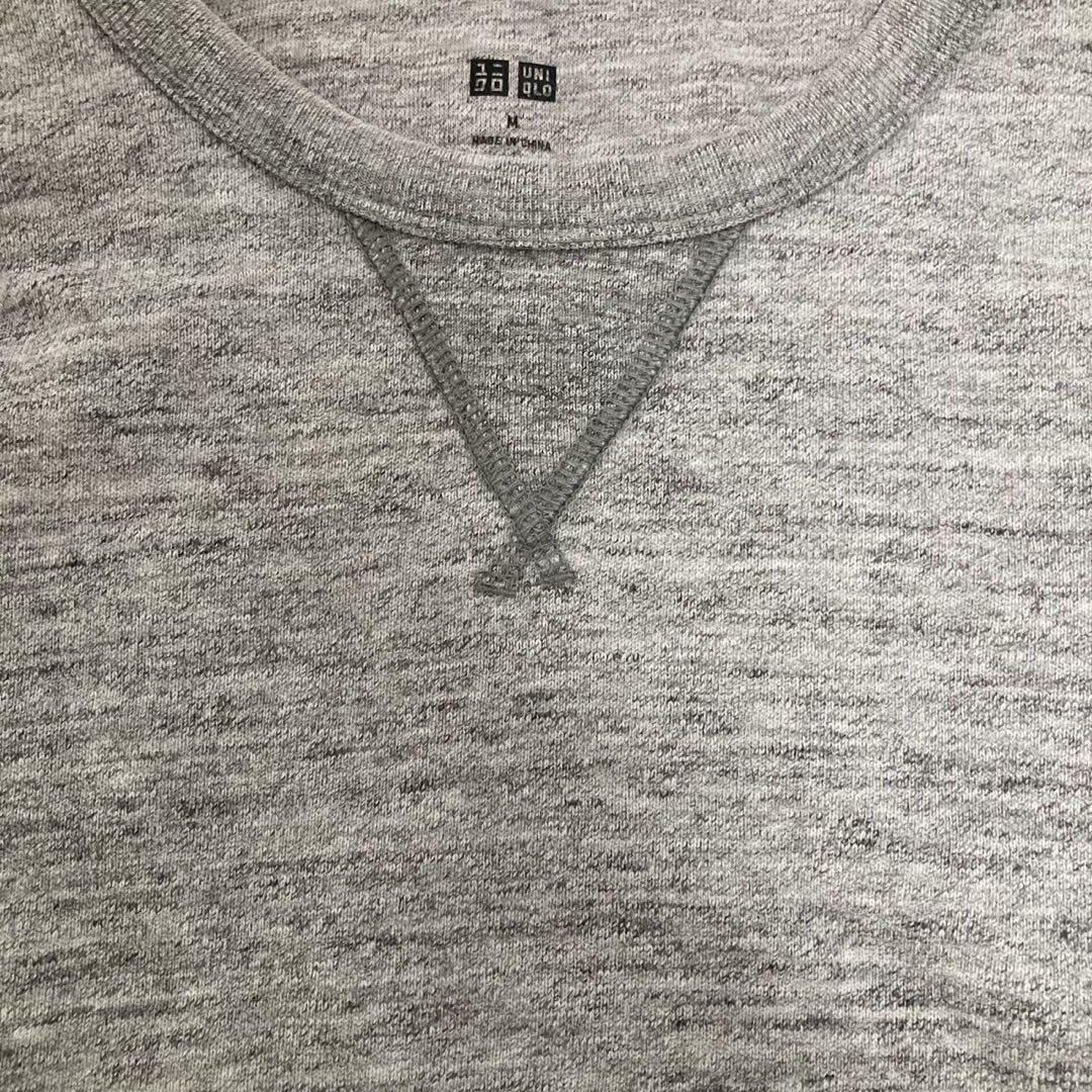 『ユニクロ』 (M) 長袖スウェットシャツ 裏パイル シンプル リラックス 無地_画像9