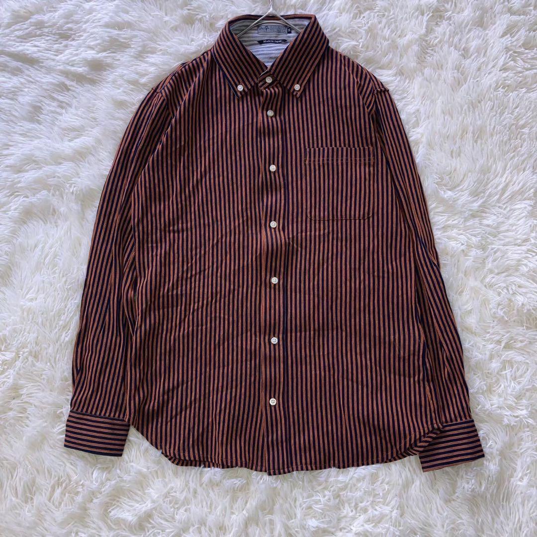 日本製 『KIBOUNO TSUBASA』 (M) ボタンダウンストライプシャツ_画像2