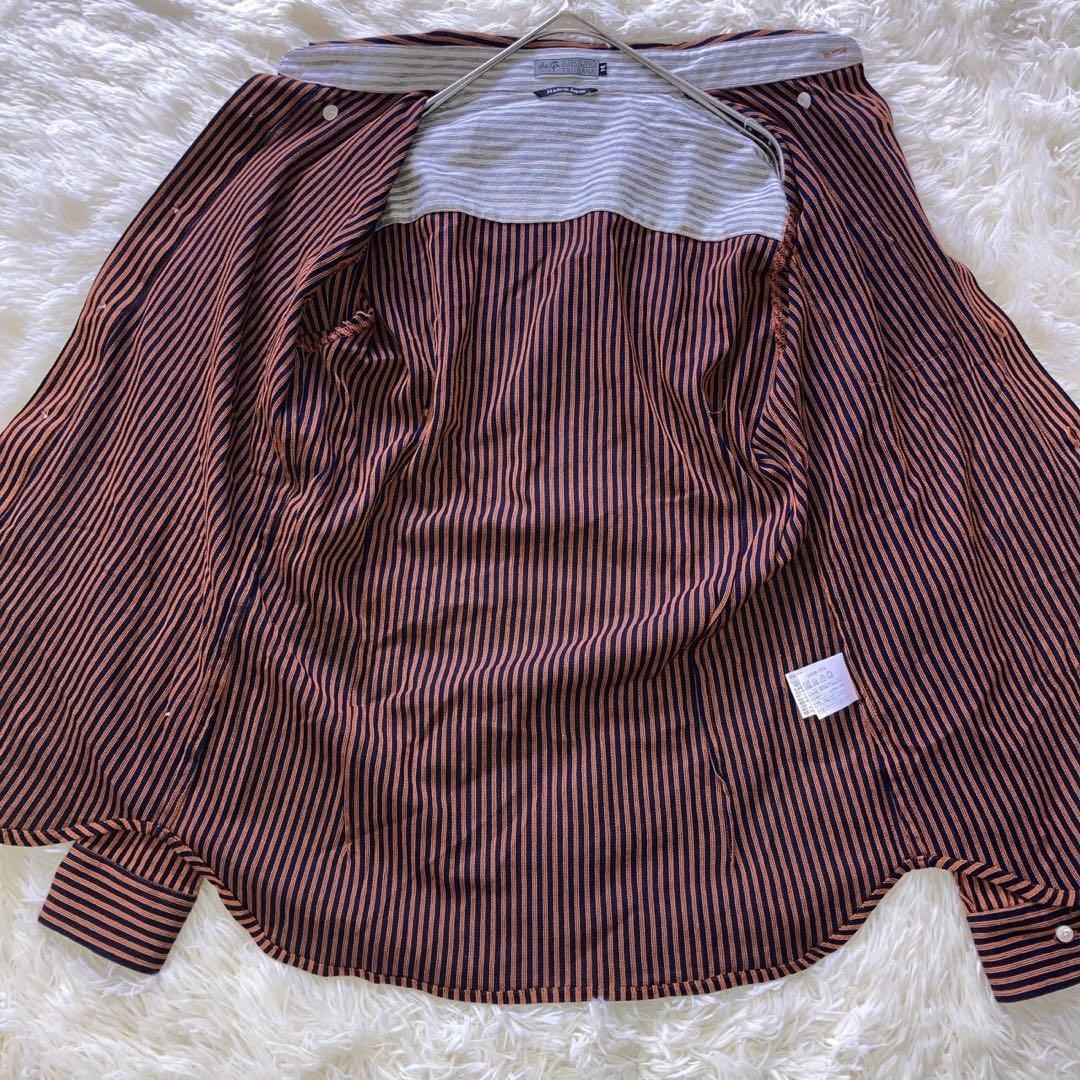 日本製 『KIBOUNO TSUBASA』 (M) ボタンダウンストライプシャツ_画像5