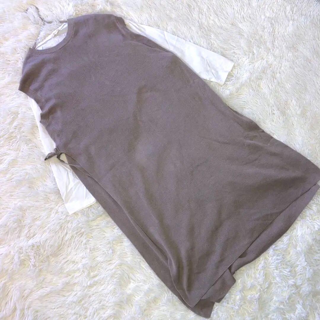 『ハッシュアッシュ』 (3) サイドスリットロングベストワンピース アンサンブル_画像1