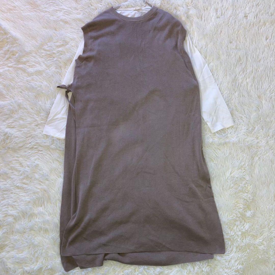 『ハッシュアッシュ』 (3) サイドスリットロングベストワンピース アンサンブル_画像2