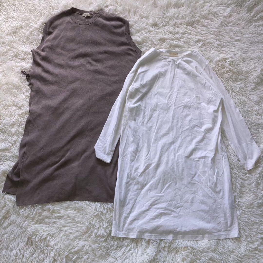 『ハッシュアッシュ』 (3) サイドスリットロングベストワンピース アンサンブル_画像3