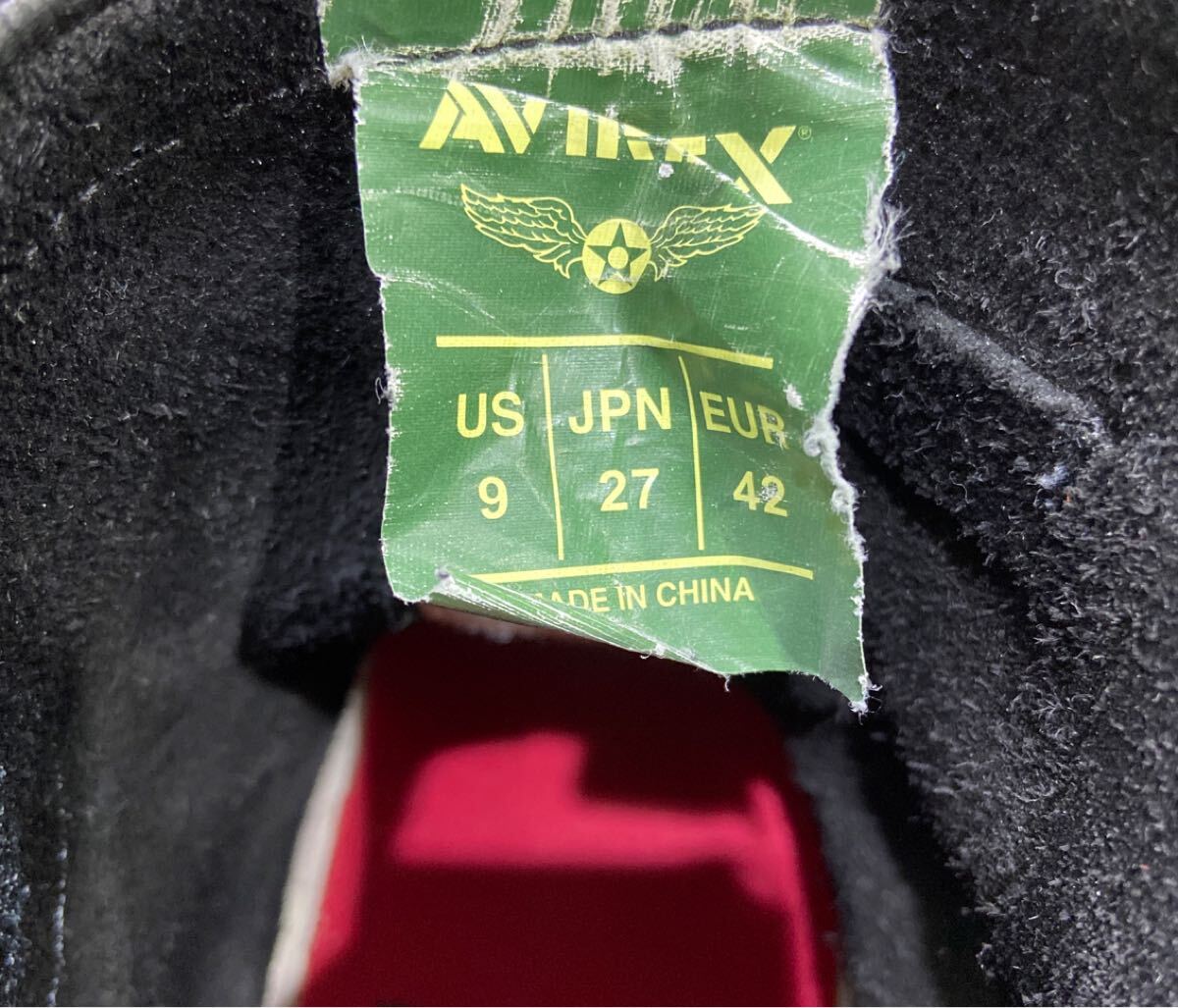 【AVIREX アヴィレックス】ブーツ ブラック 27.0cm レザー US9 シューズ ハイカット 革靴 2511oki t_画像7
