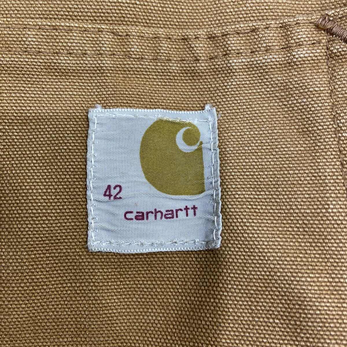 【Carhartt カーハート】カバーオール キャメル サイズ42 コットン 60〜70s チョアコート プリントタグ 無地 2511oki t_画像4