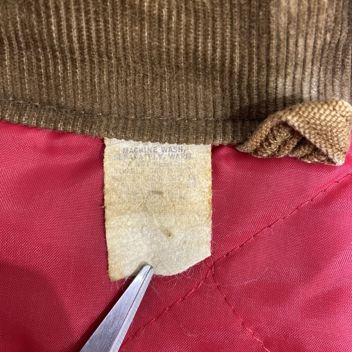 【Carhartt カーハート】カバーオール キャメル サイズ42 コットン 60〜70s チョアコート プリントタグ 無地 2511oki t_画像9