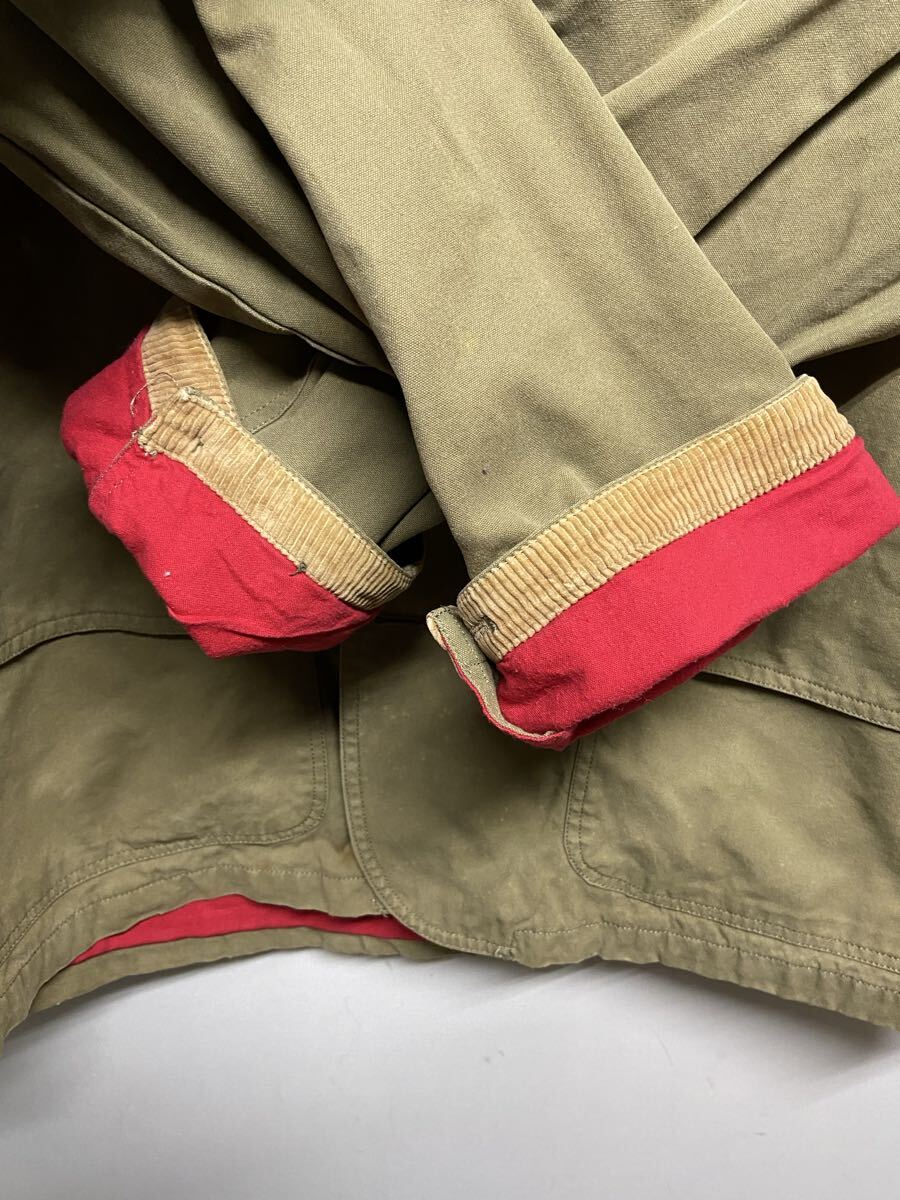 【SIERRA DESIGN シエラデザイン】80s ハンティングジャケット LL カーキ コットン 襟袖コーデュロイ B 2511oki M_画像8