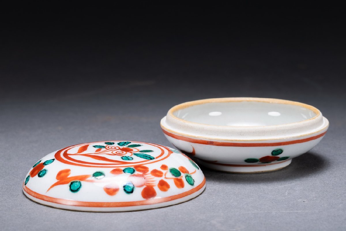 [..]. знаменитый аукцион покупка времена предмет 4 плата бамбук Izumi красный . коробочка с благовониями вместе коробка старый украшение старый изобразительное искусство времена коллекция 7L10-140S1