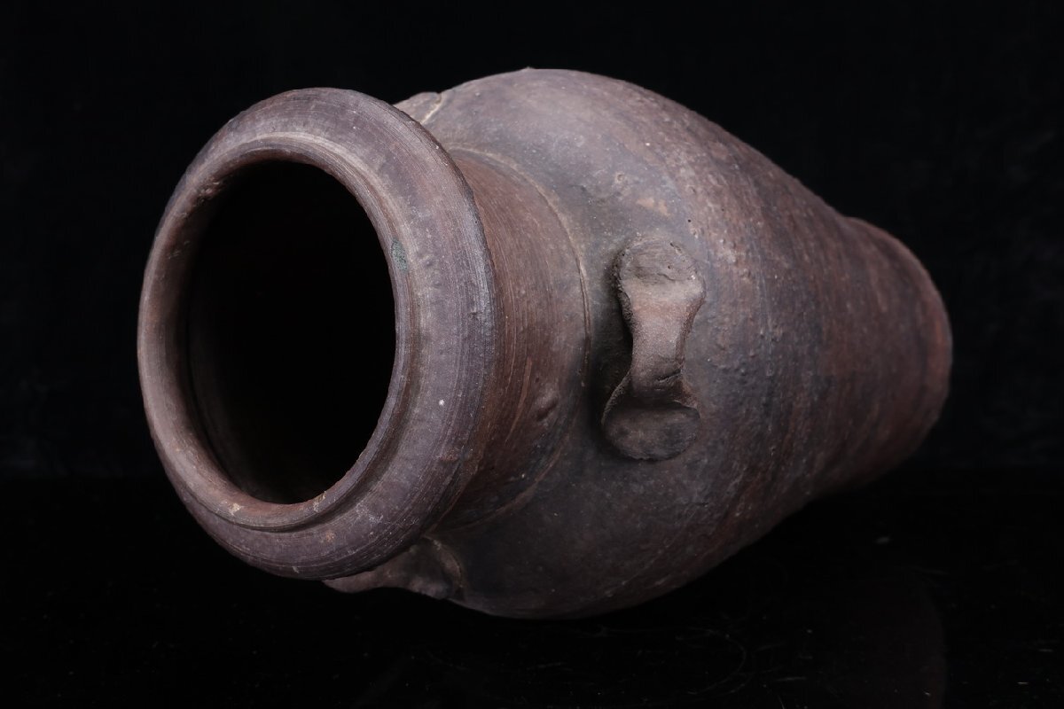 [ редкий товар .]1 иен из V40-V01 старый Tokoname старый Bizen времена предмет старый Shigaraki Shizen Yu обе уголок есть старый .. бутылка . предмет высота 29.5. керамика ваза украшение старый изобразительное искусство антиквариат товар 