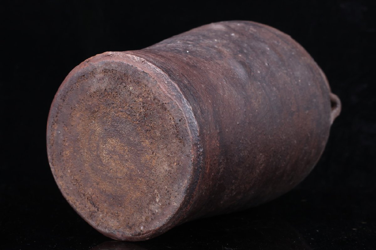 [ редкий товар .]1 иен из V40-V01 старый Tokoname старый Bizen времена предмет старый Shigaraki Shizen Yu обе уголок есть старый .. бутылка . предмет высота 29.5. керамика ваза украшение старый изобразительное искусство антиквариат товар 