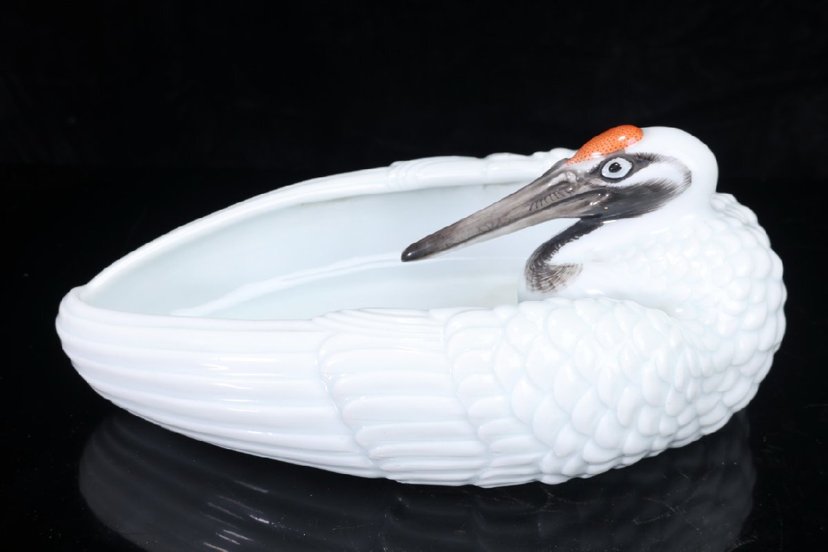 [ редкий товар .]1 иен из V22-V25 первое поколение . гора . гора подлинный .. гора журавль бардачок Kyoyaki Shimizu . Zaimei высота 8.5cm украшение .. предмет Япония традиция керамика старый изобразительное искусство антиквариат товар времена 