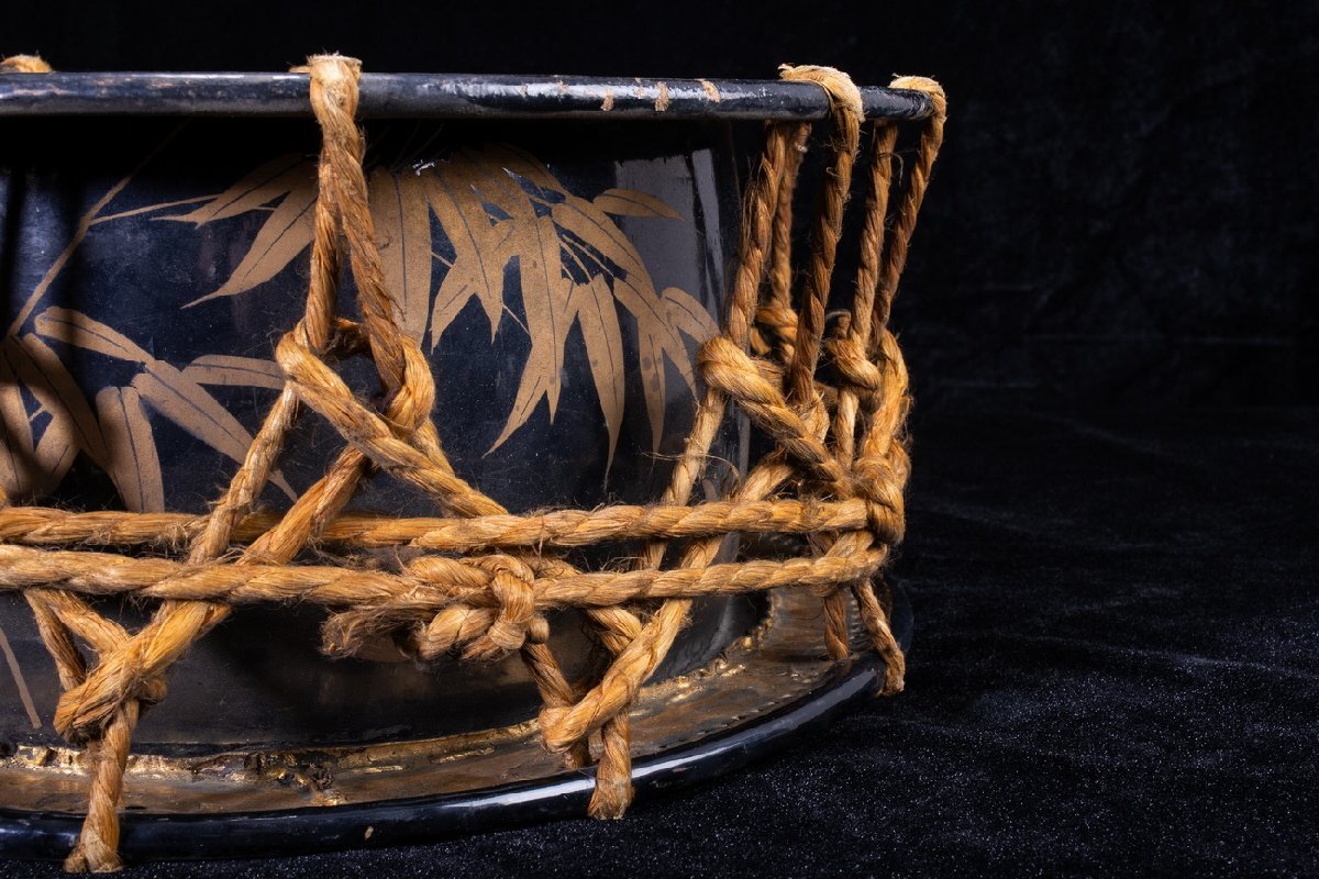 [ редкий товар .]1 иен из N2-V3 тамбурин без тарелочек бамбук. лист золотой час . маленький тамбурин без тарелочек японский барабан futoshi тамбурин без тарелочек туловище старый туловище традиционные японские музыкальные инструменты талант приятный фолк Япония традиция времена предмет антиквариат товар старый изобразительное искусство редкий 