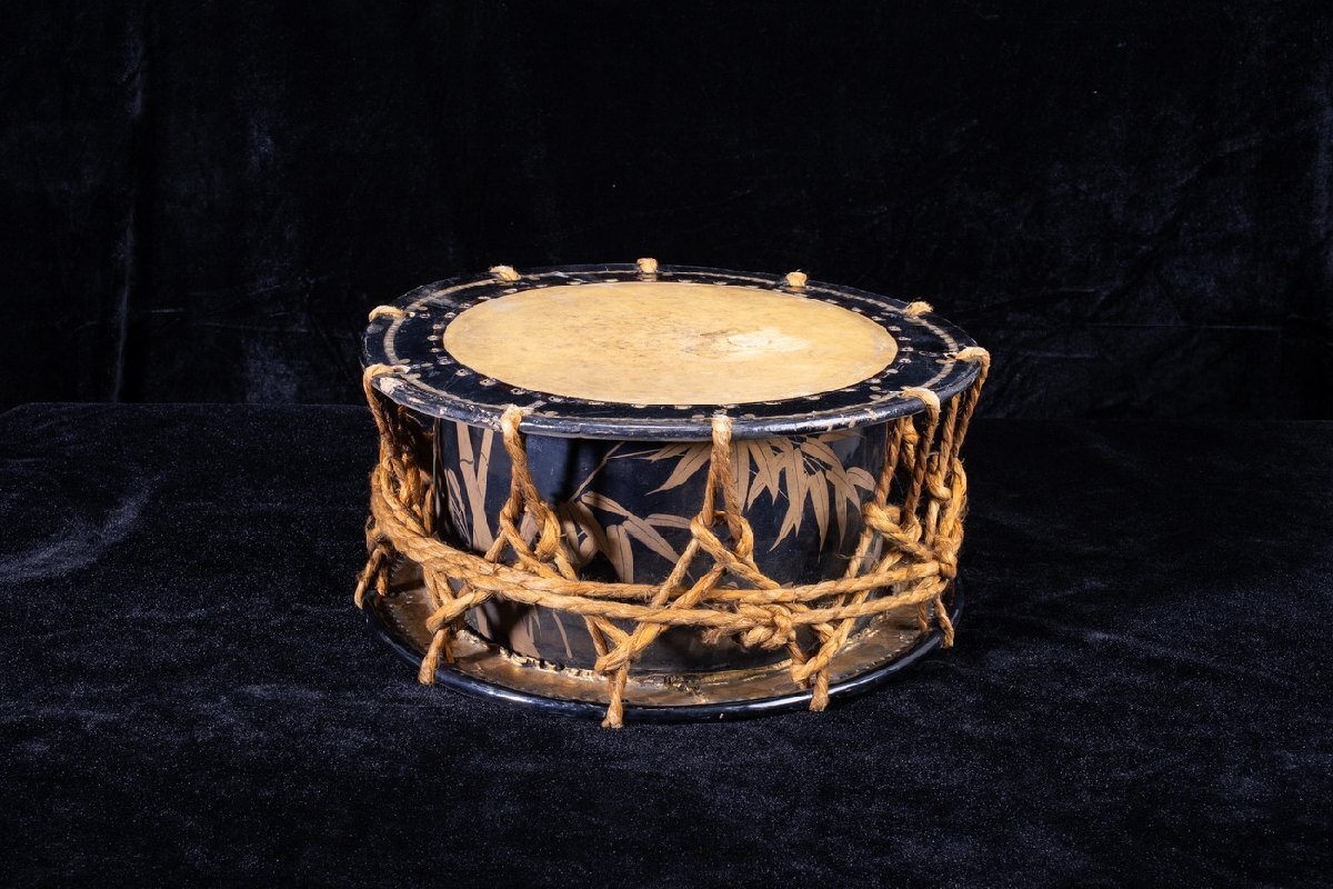 [ редкий товар .]1 иен из N2-V3 тамбурин без тарелочек бамбук. лист золотой час . маленький тамбурин без тарелочек японский барабан futoshi тамбурин без тарелочек туловище старый туловище традиционные японские музыкальные инструменты талант приятный фолк Япония традиция времена предмет антиквариат товар старый изобразительное искусство редкий 