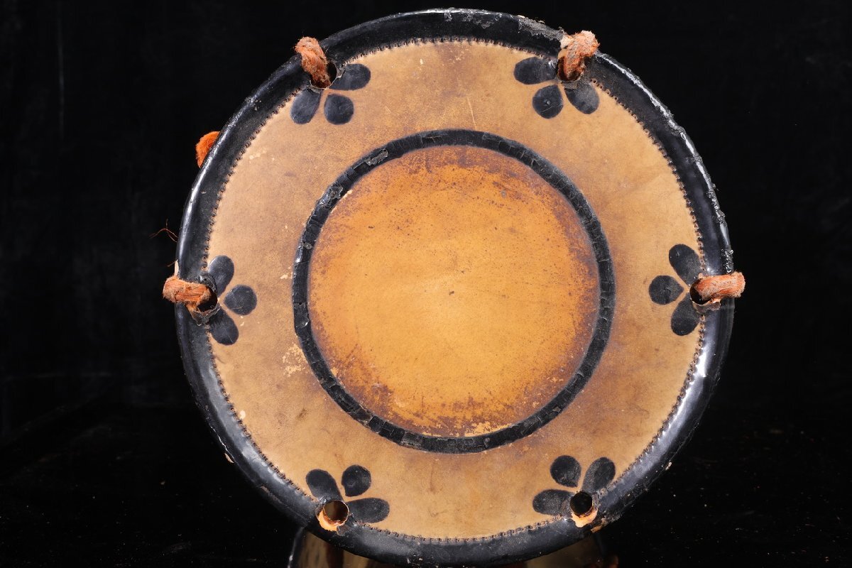 [ редкий товар .]1 иен из P100-V10 японский барабан тамбурин без тарелочек futoshi тамбурин без тарелочек лаковый прикладное искусство лакировка . промежуток прикладное искусство ударные инструменты традиционные японские музыкальные инструменты Япония танцы редкий антиквариат товар старый изобразительное искусство времена предмет коллекция редкий 