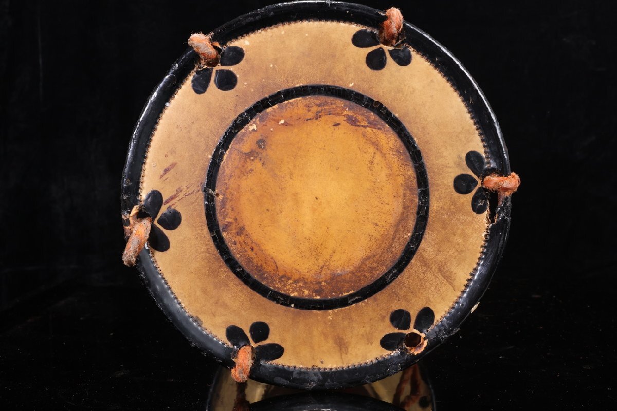 [ редкий товар .]1 иен из P100-V10 японский барабан тамбурин без тарелочек futoshi тамбурин без тарелочек лаковый прикладное искусство лакировка . промежуток прикладное искусство ударные инструменты традиционные японские музыкальные инструменты Япония танцы редкий антиквариат товар старый изобразительное искусство времена предмет коллекция редкий 