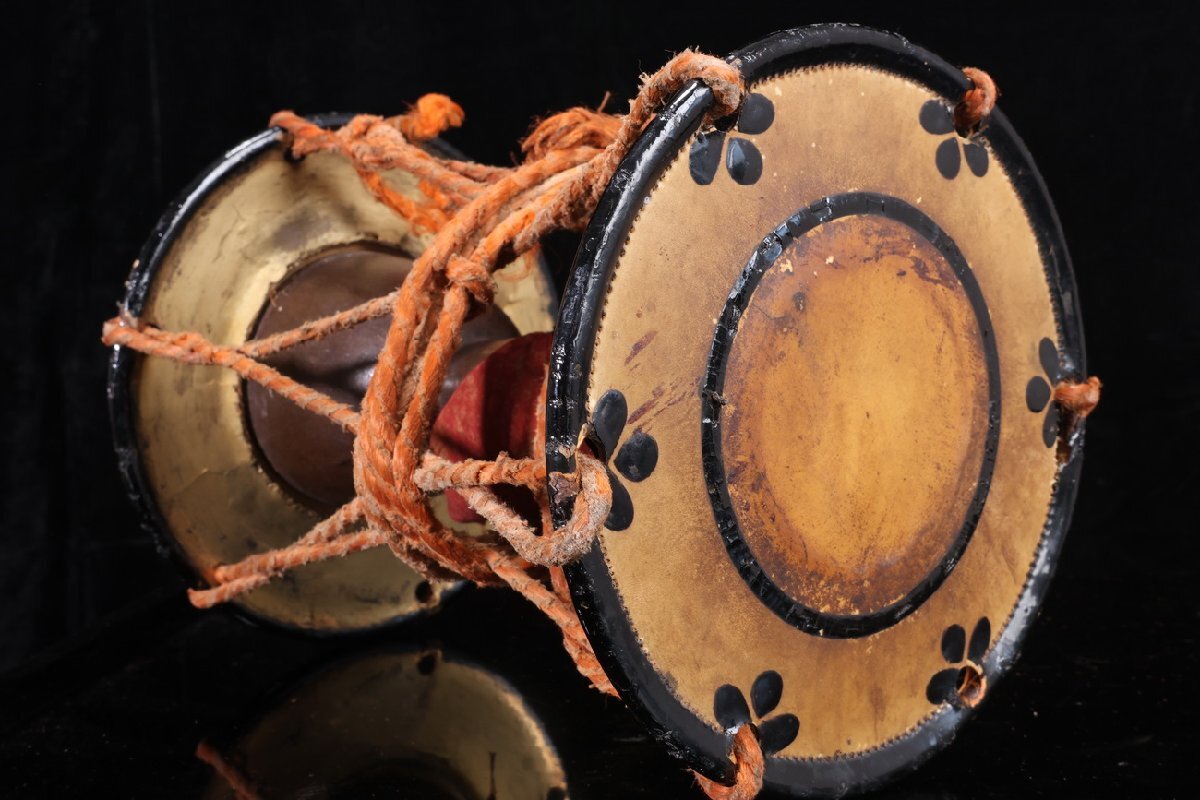 [ редкий товар .]1 иен из P100-V10 японский барабан тамбурин без тарелочек futoshi тамбурин без тарелочек лаковый прикладное искусство лакировка . промежуток прикладное искусство ударные инструменты традиционные японские музыкальные инструменты Япония танцы редкий антиквариат товар старый изобразительное искусство времена предмет коллекция редкий 