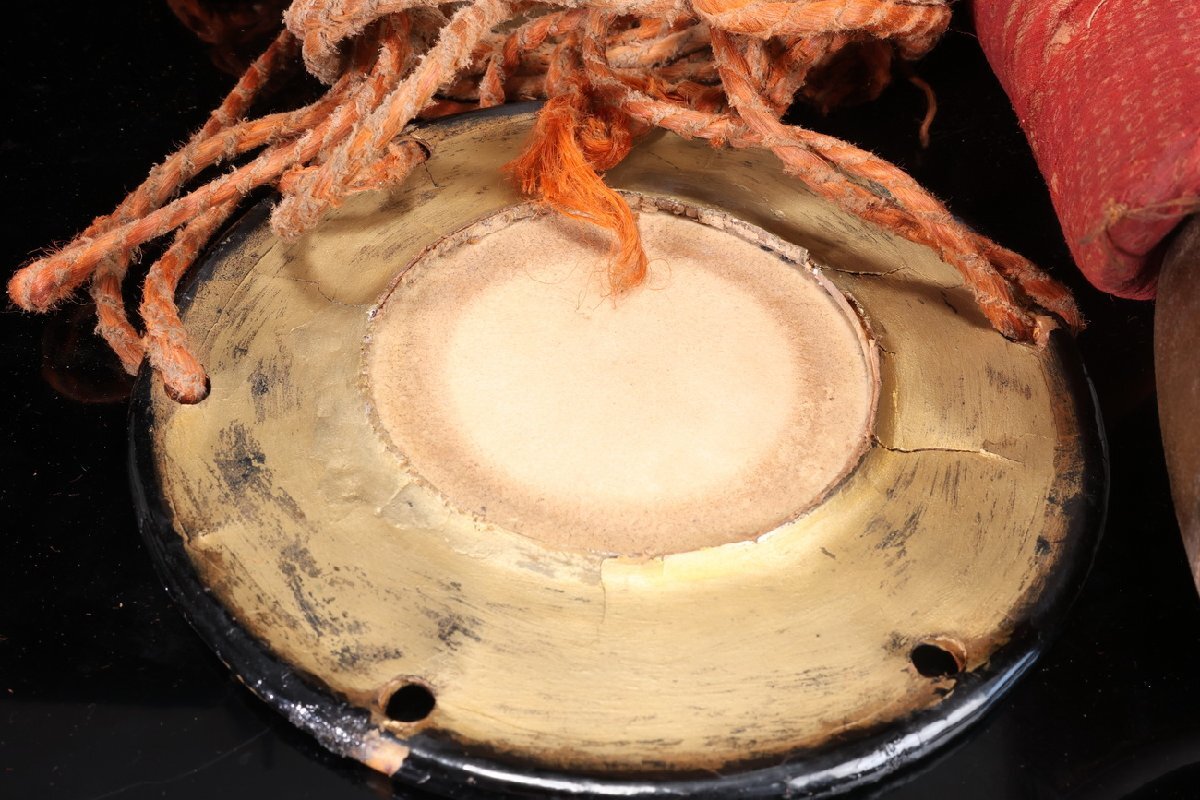 [ редкий товар .]1 иен из P100-V10 японский барабан тамбурин без тарелочек futoshi тамбурин без тарелочек лаковый прикладное искусство лакировка . промежуток прикладное искусство ударные инструменты традиционные японские музыкальные инструменты Япония танцы редкий антиквариат товар старый изобразительное искусство времена предмет коллекция редкий 