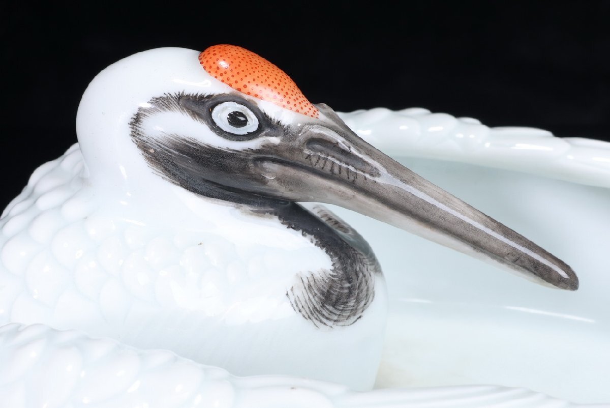 [ редкий товар .]1 иен из V22-V25 первое поколение . гора . гора подлинный .. гора журавль бардачок Kyoyaki Shimizu . Zaimei высота 8.5cm украшение .. предмет Япония традиция керамика старый изобразительное искусство антиквариат товар времена 