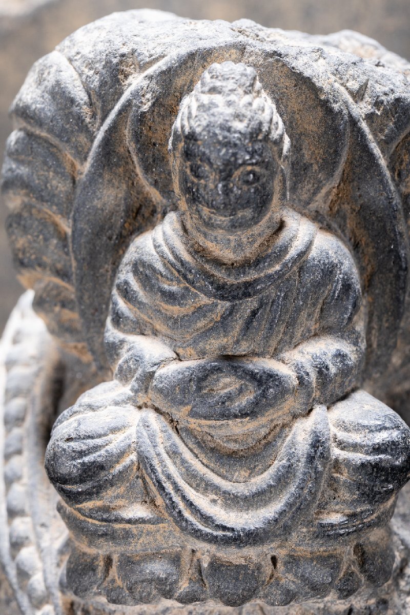 [..]. знаменитый аукцион покупка . изначальный 1~2 век серый одна сторона скала gun da-la. изображение 38.6. первоклассный . буддизм старый изобразительное искусство времена изображение Будды 7L8-80