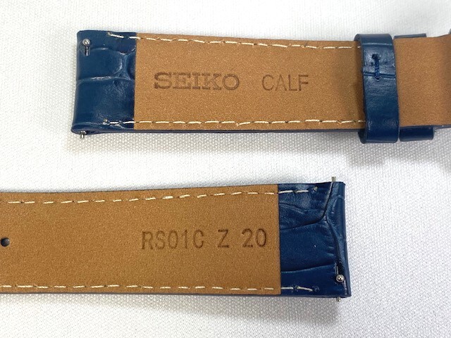 RS01C20NY SEIKO セイコー 20mm 純正革ベルト カーフワニ型押し ネイビー ネコポス送料無料_画像4