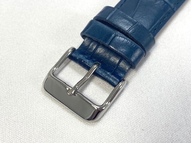 RS01C20NY SEIKO セイコー 20mm 純正革ベルト カーフワニ型押し ネイビー ネコポス送料無料_画像5