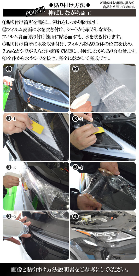 プロテクションフィルム ヘッドライト レクサス ES300hバージョンL/Fスポーツ AXZH10,11 2018年10月～ ライトスモーク 入数：1セット(左右)_画像4