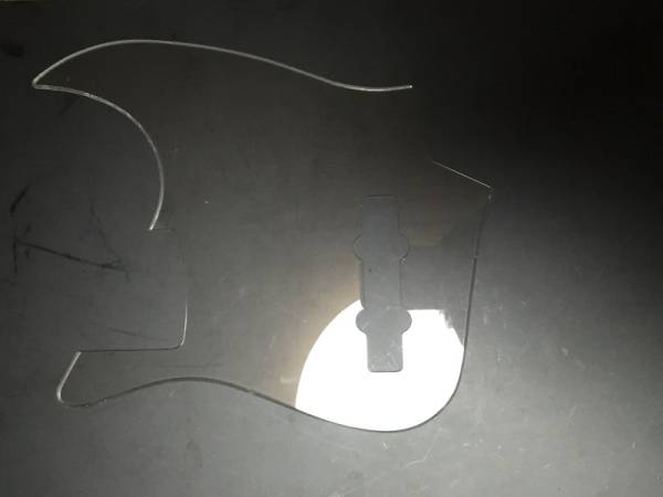 ジャズ・ベース用ピックガード透明ネジ穴なしミリ設定._画像1