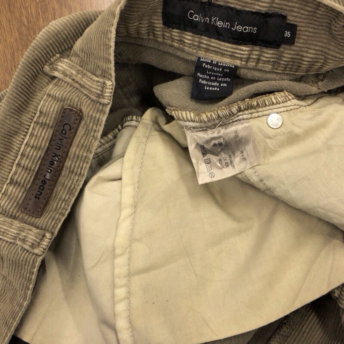 【GK101】Calvin Klein Jeans W36 L32 コーデュロイパンツ ベージュ ブランド古着 カルバンクラインジーンズ 送料無料_画像6