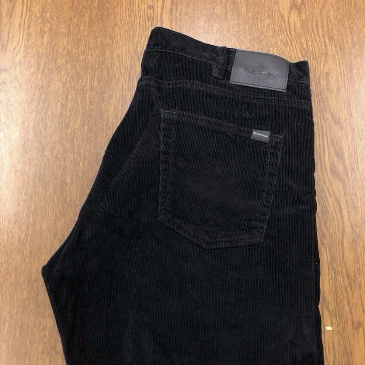 【GK190】PS Paul Smith 36R コーデュロイパンツ ブラック 黒色 ストレッチ生地 ブランド古着 PSポールスミス 送料無料_画像1