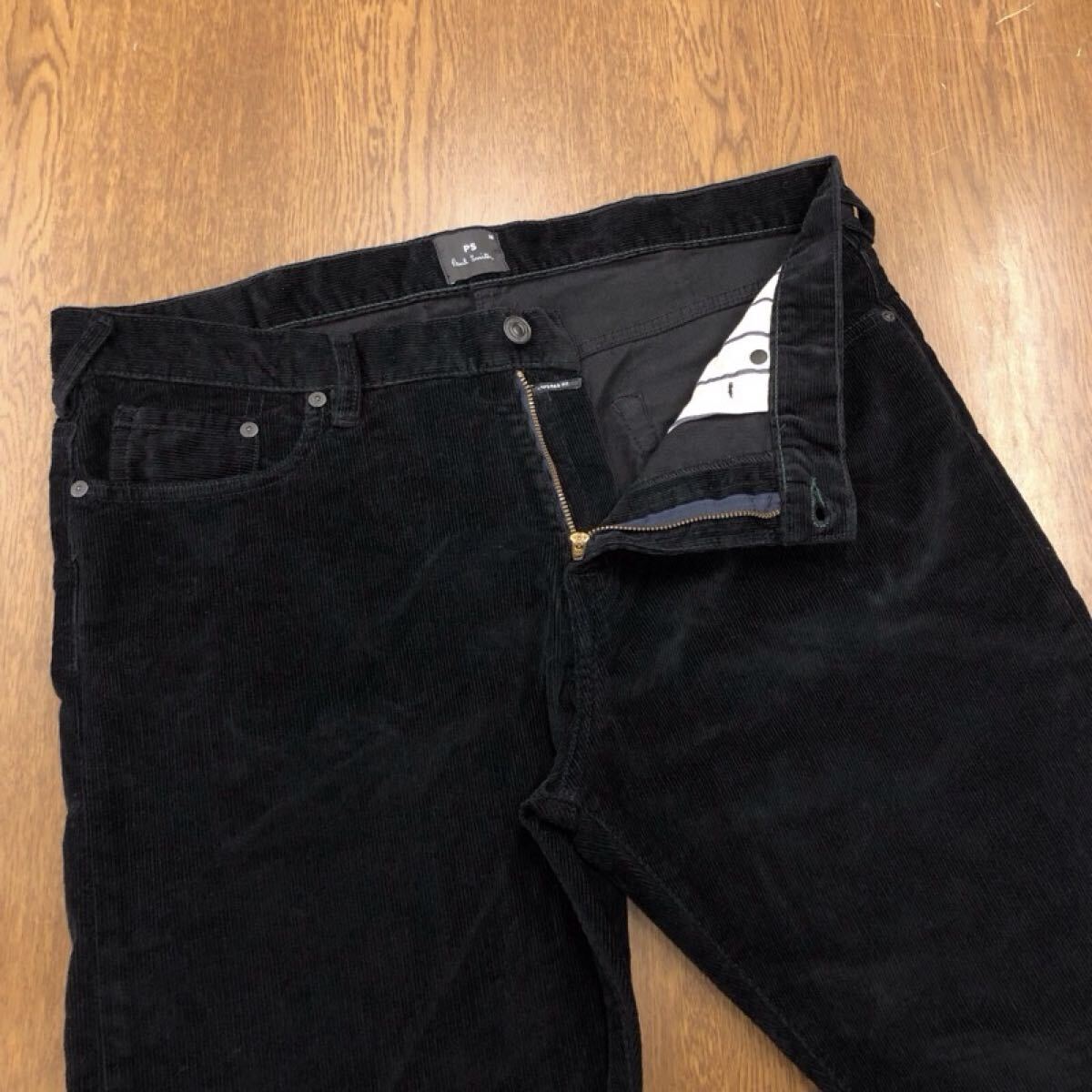 【GK190】PS Paul Smith 36R コーデュロイパンツ ブラック 黒色 ストレッチ生地 ブランド古着 PSポールスミス 送料無料_画像4