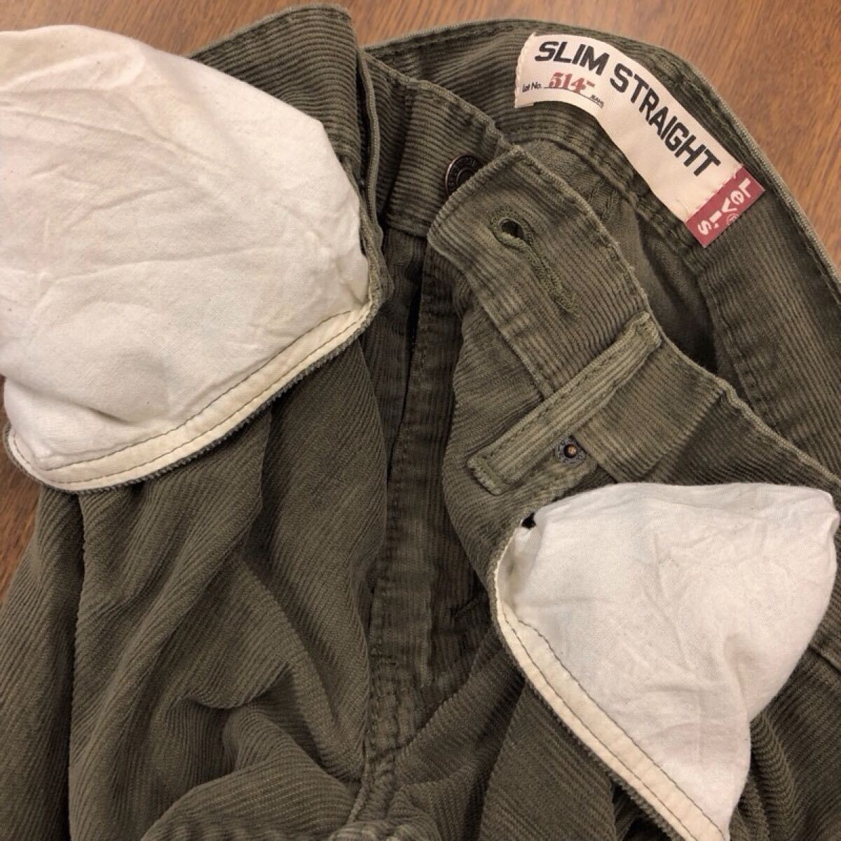 【GK219】Levi's 514 W32 L30 コーデュロイパンツ カーキ メンズブランド古着 リーバイス514 送料無料_画像7