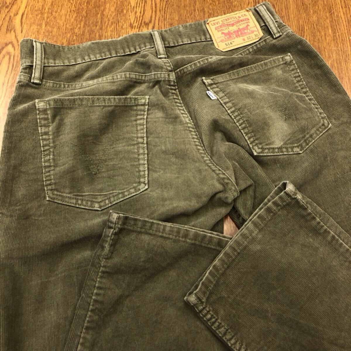 【GK219】Levi's 514 W32 L30 コーデュロイパンツ カーキ メンズブランド古着 リーバイス514 送料無料_画像9