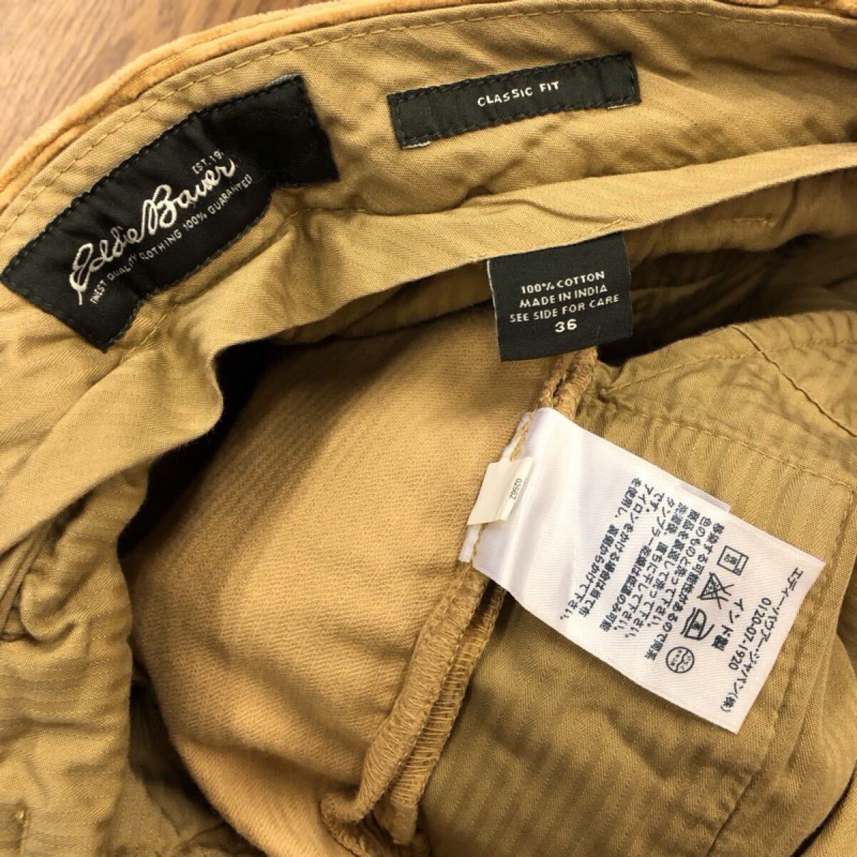 【GK472】Eddie Bauer W36 コーデュロイパンツ ベージュ メンズブランド古着 エディーバウアー 送料無料_画像6